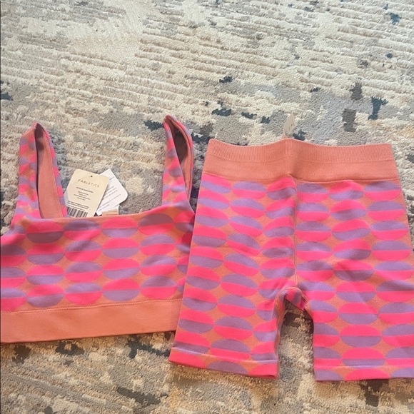 Fabletics Pink and Purple Athletic Shorts - Picture 4 of 6